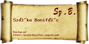 Szőke Bonifác névjegykártya