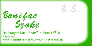 bonifac szoke business card